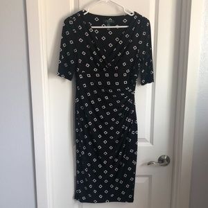 Black dress with square print